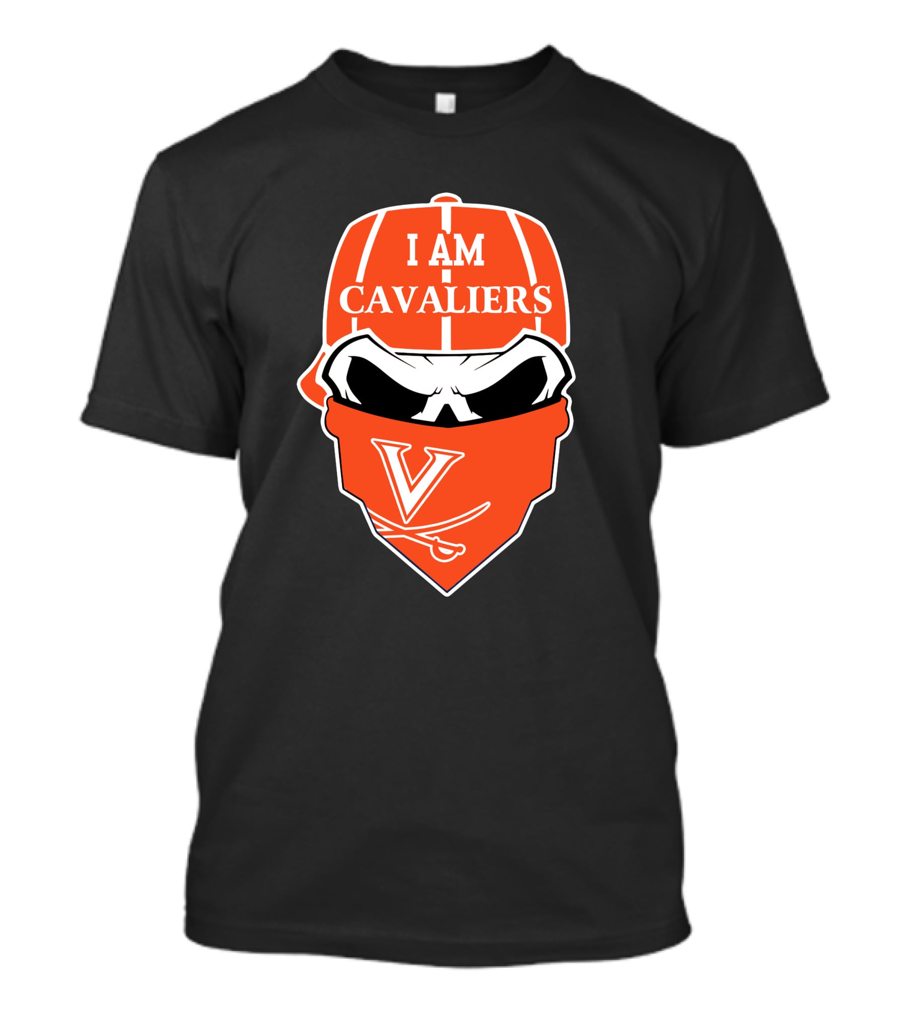 I Am Cavaliers Virginia V Skull Bandana T-Shirt