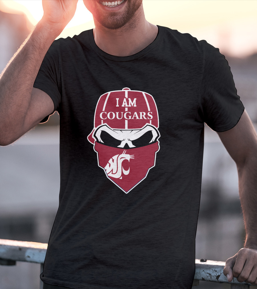 I Am Cougars Washington State Skull T-Shirt