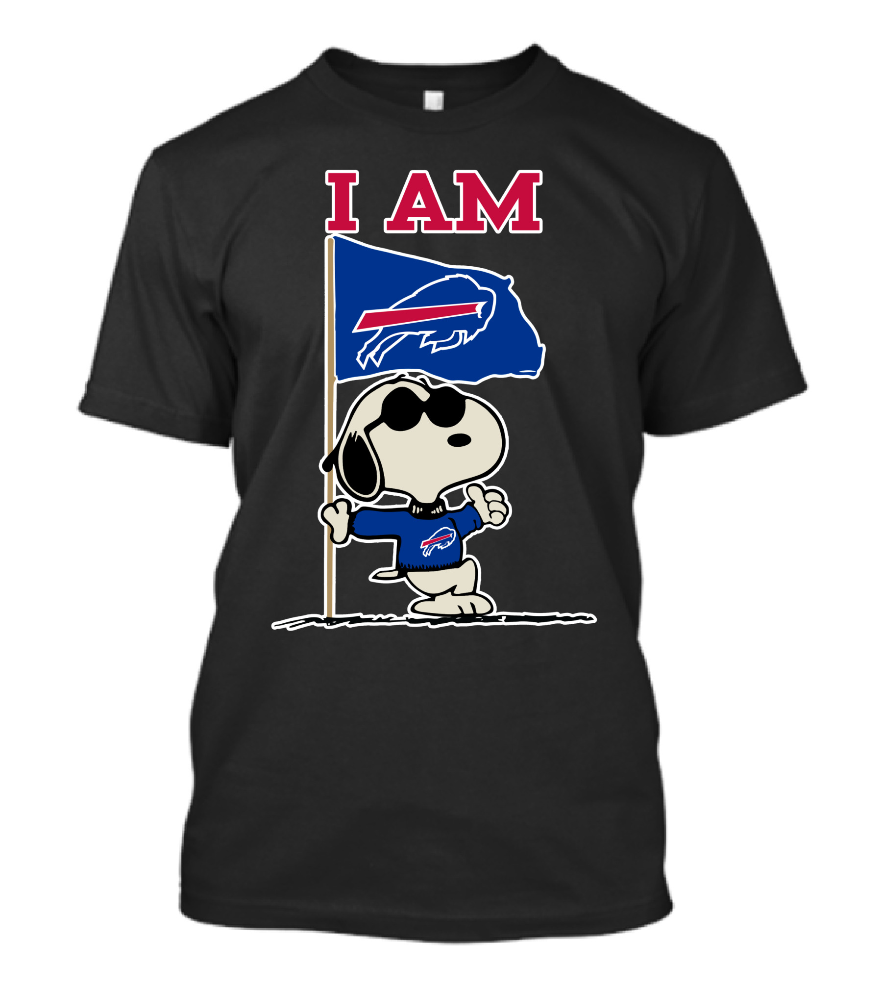 I Am Buffalo Bills Snoopy Flag T-Shirt