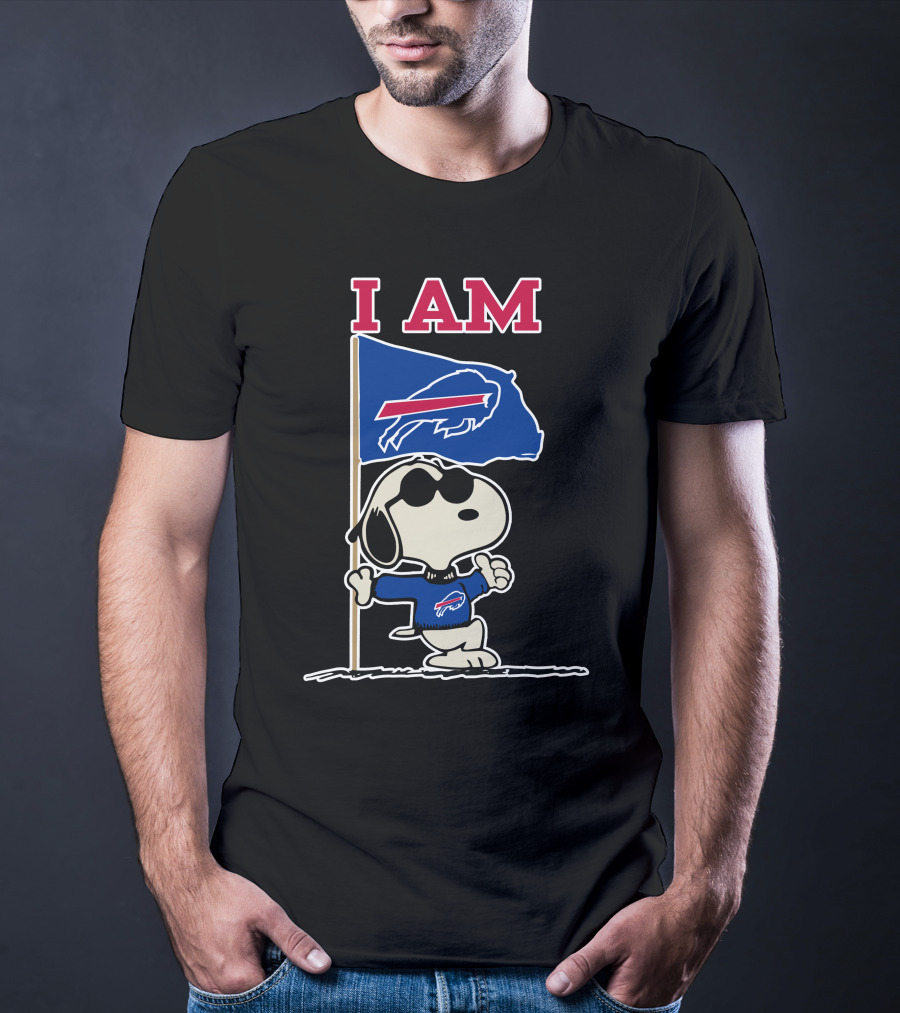 I Am Buffalo Bills Snoopy Flag T-Shirt