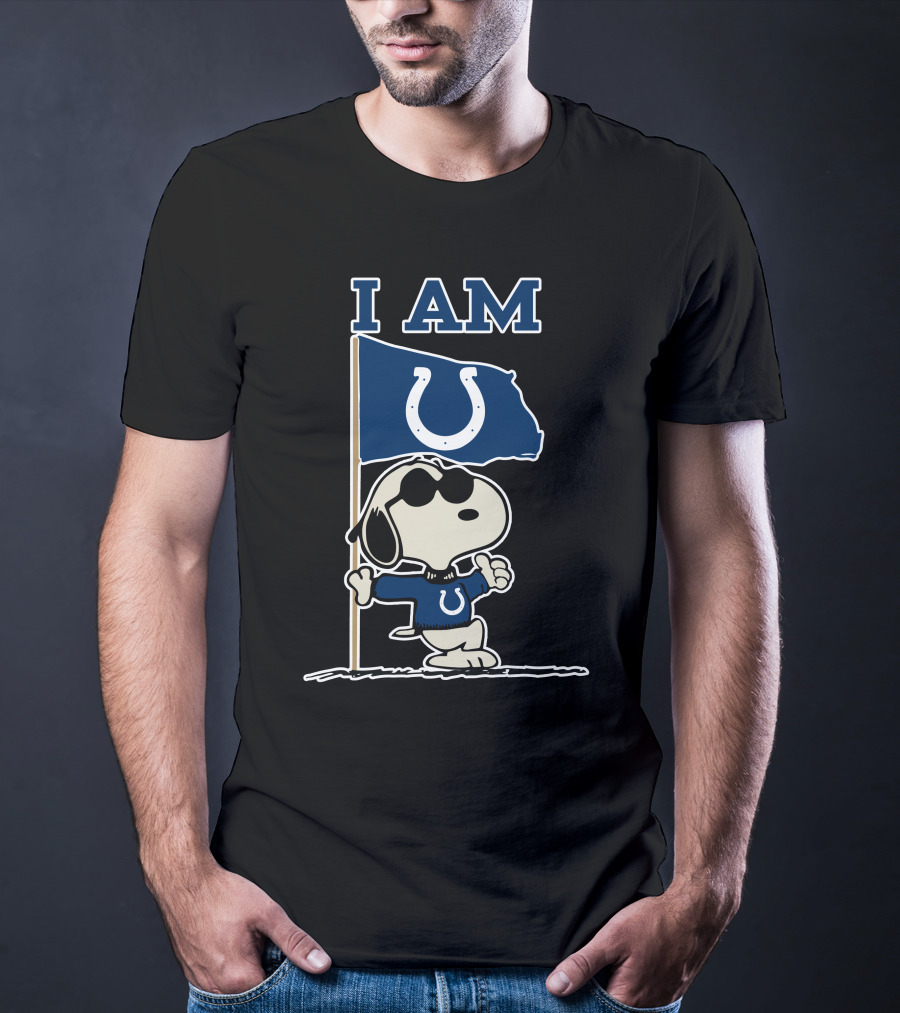 I Am Indianapolis Colts Snoopy Flag T-Shirt