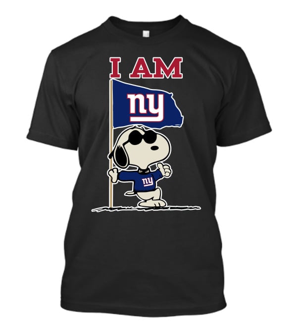 I Am New York Giants Snoopy Flag T-Shirt