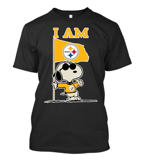 I Am Pittsburgh Steelers Snoopy Flag T-Shirt