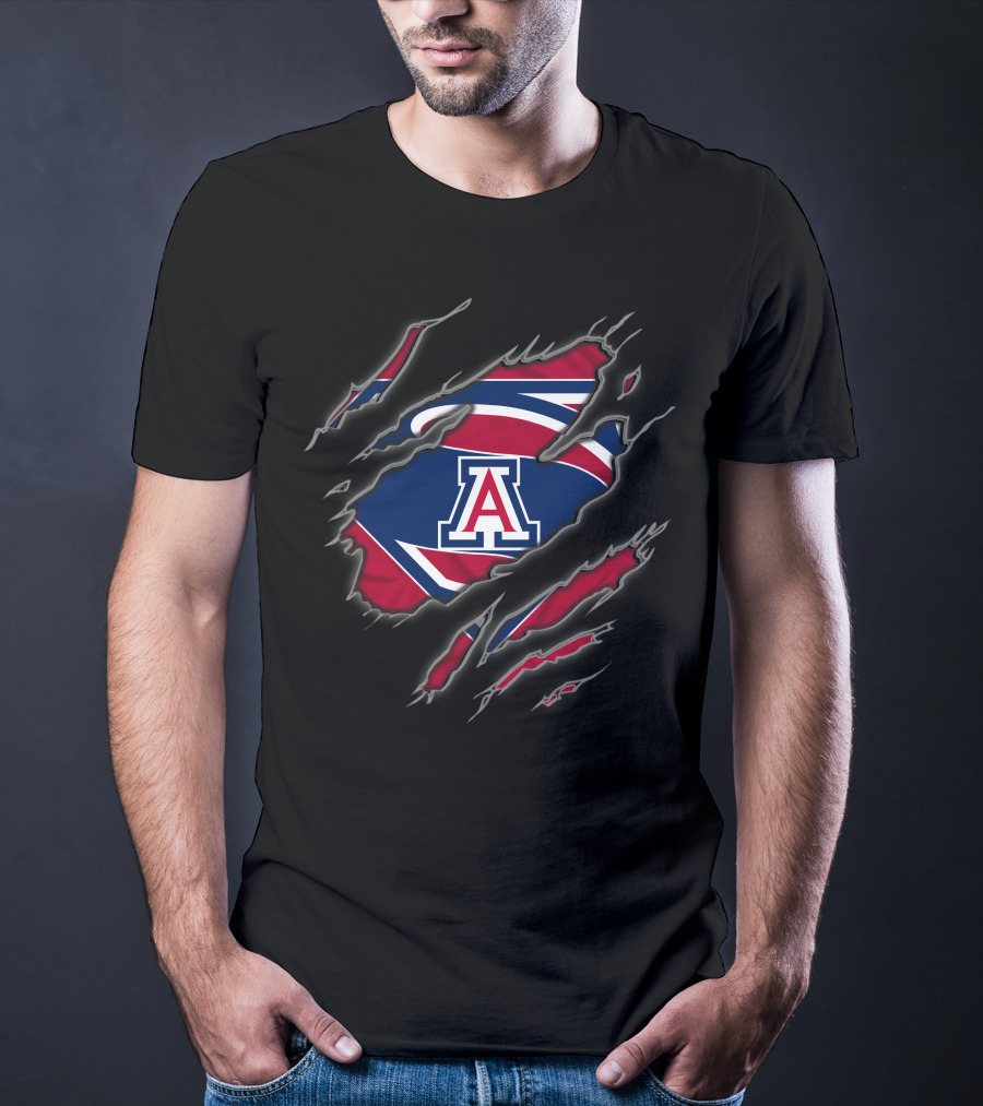 Arizona Wildcats Superman Logo Claw Marks T-Shirt