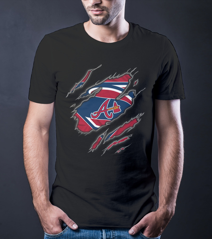 Atlanta Braves Superman Logo Claw Marks T-Shirt