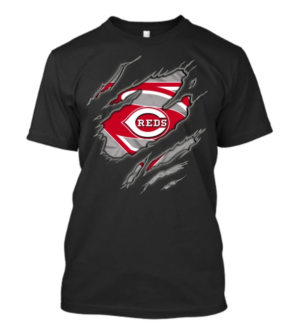 Cincinnati Reds Superman Logo Claw Tear T-Shirt