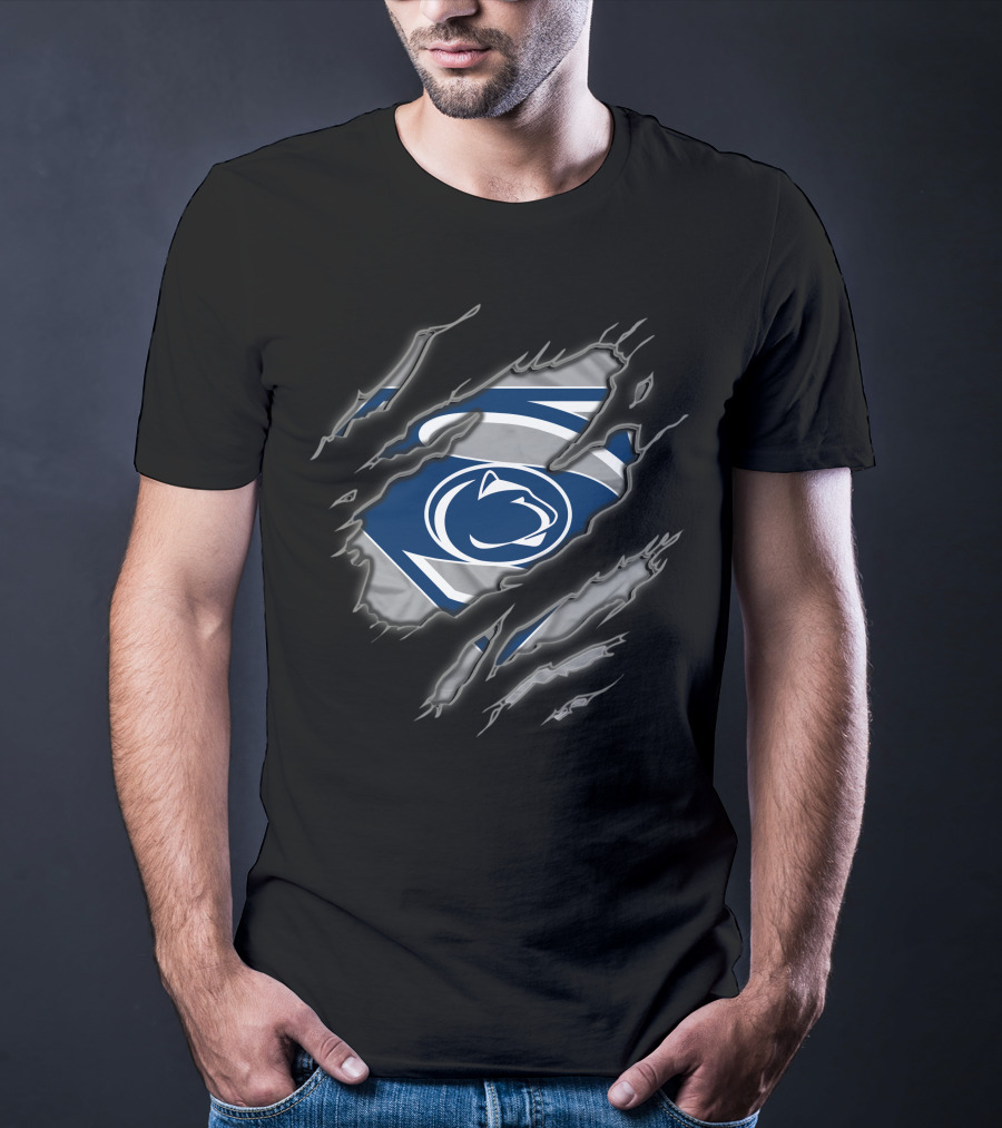 Penn State Nittany Lions Superman Themed Tear Through T-Shirt