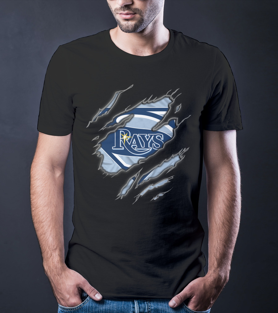 Tampa Bay Rays Superman Emblem With Claw Marks T-Shirt