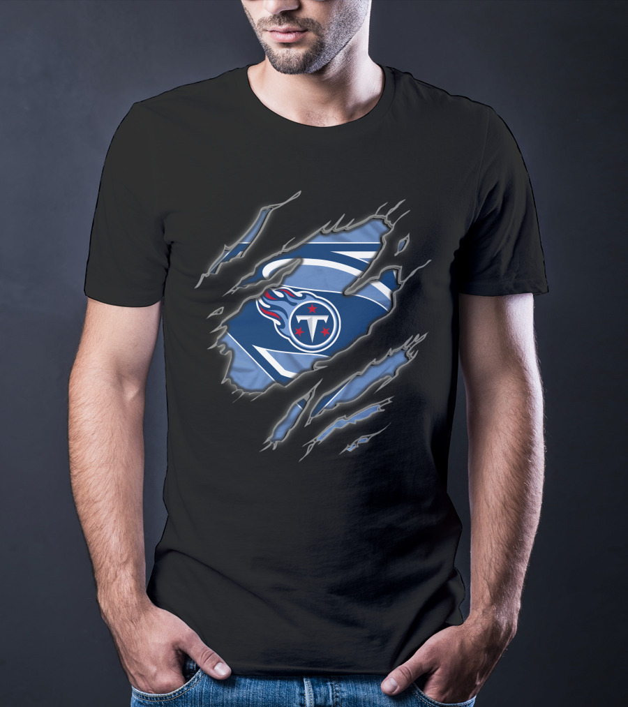 Tennessee Titans Superman Logo Tear 1 T-Shirt