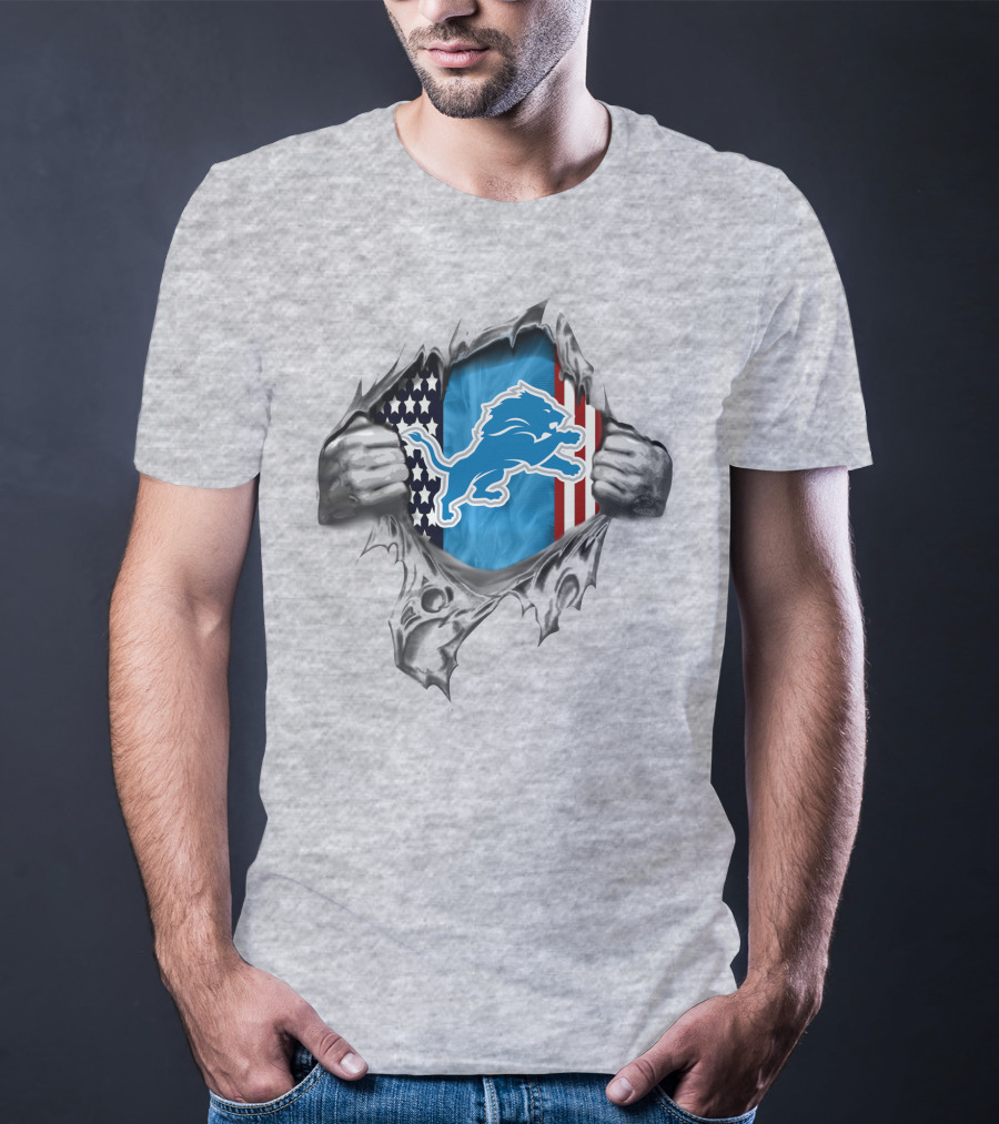 Detroit Lions American Flag Burst T-Shirt