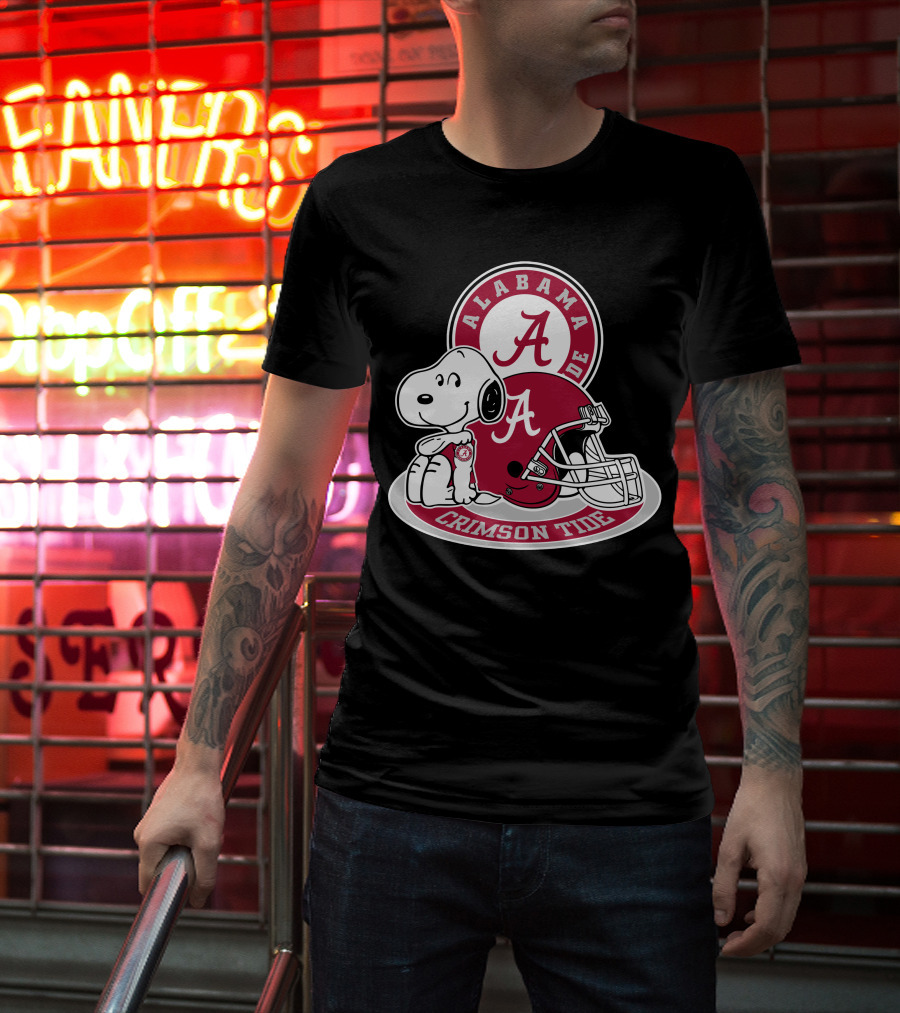 Alabama Crimson Tide Snoopy Helmet T-Shirt