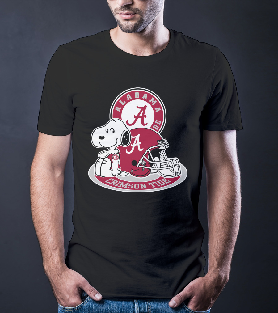 Alabama Crimson Tide Snoopy Helmet T-Shirt