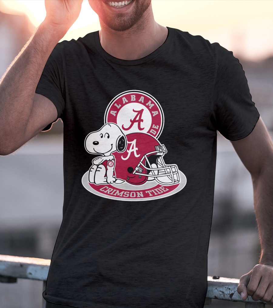 Alabama Crimson Tide Snoopy Helmet T-Shirt