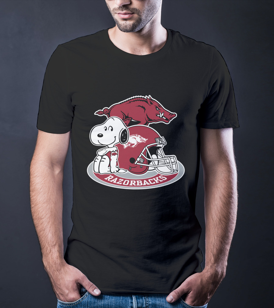 Arkansas Razorbacks Snoopy Football Helmet Razorbacks T-Shirt