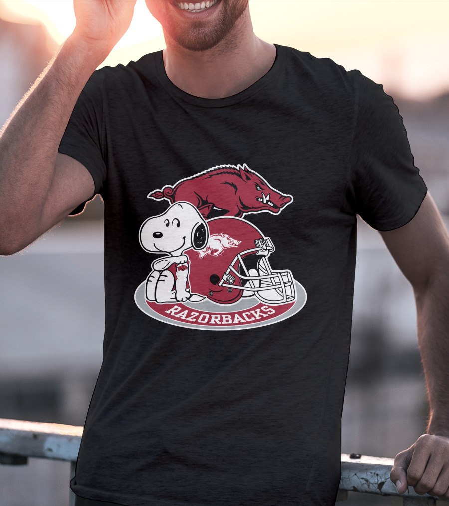Arkansas Razorbacks Snoopy Football Helmet Razorbacks T-Shirt