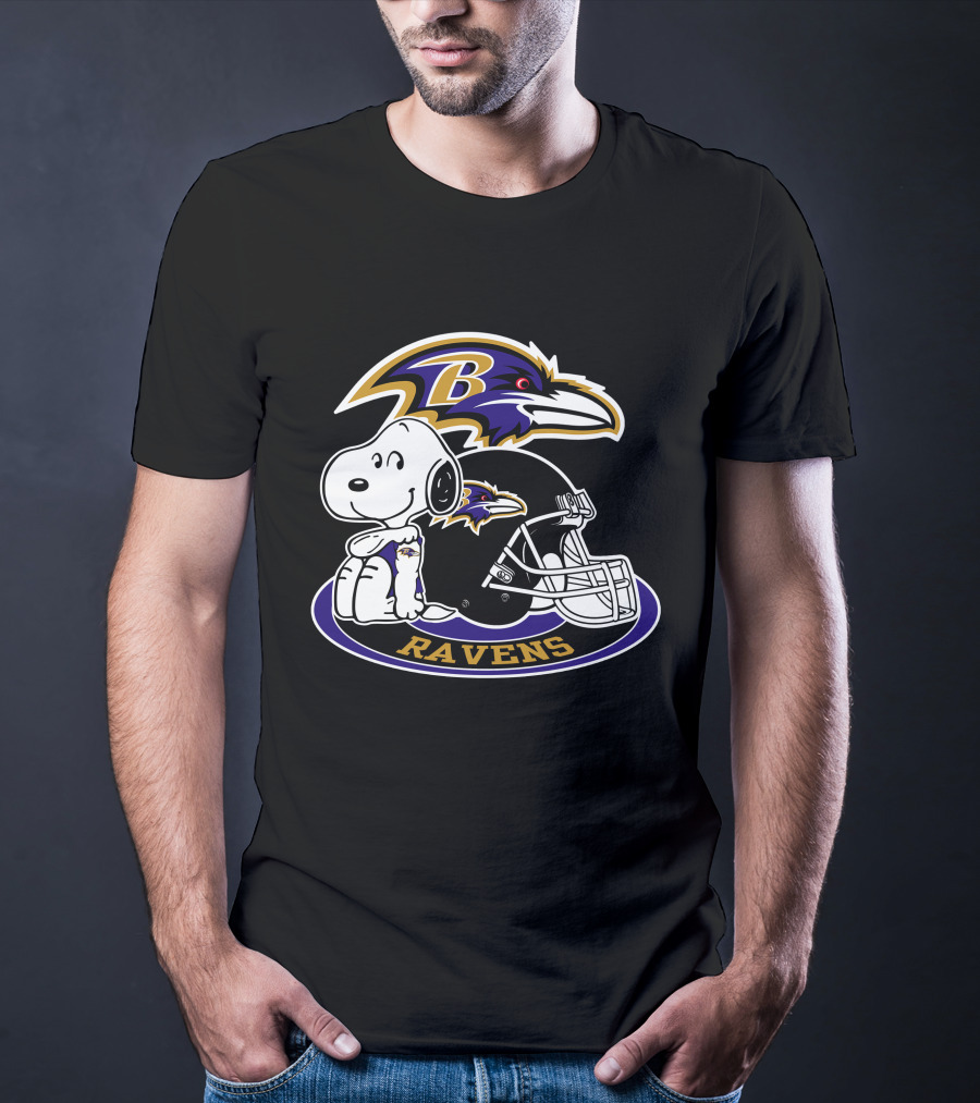 Baltimore Ravens Snoopy Helmet Logo Ravens T-Shirt