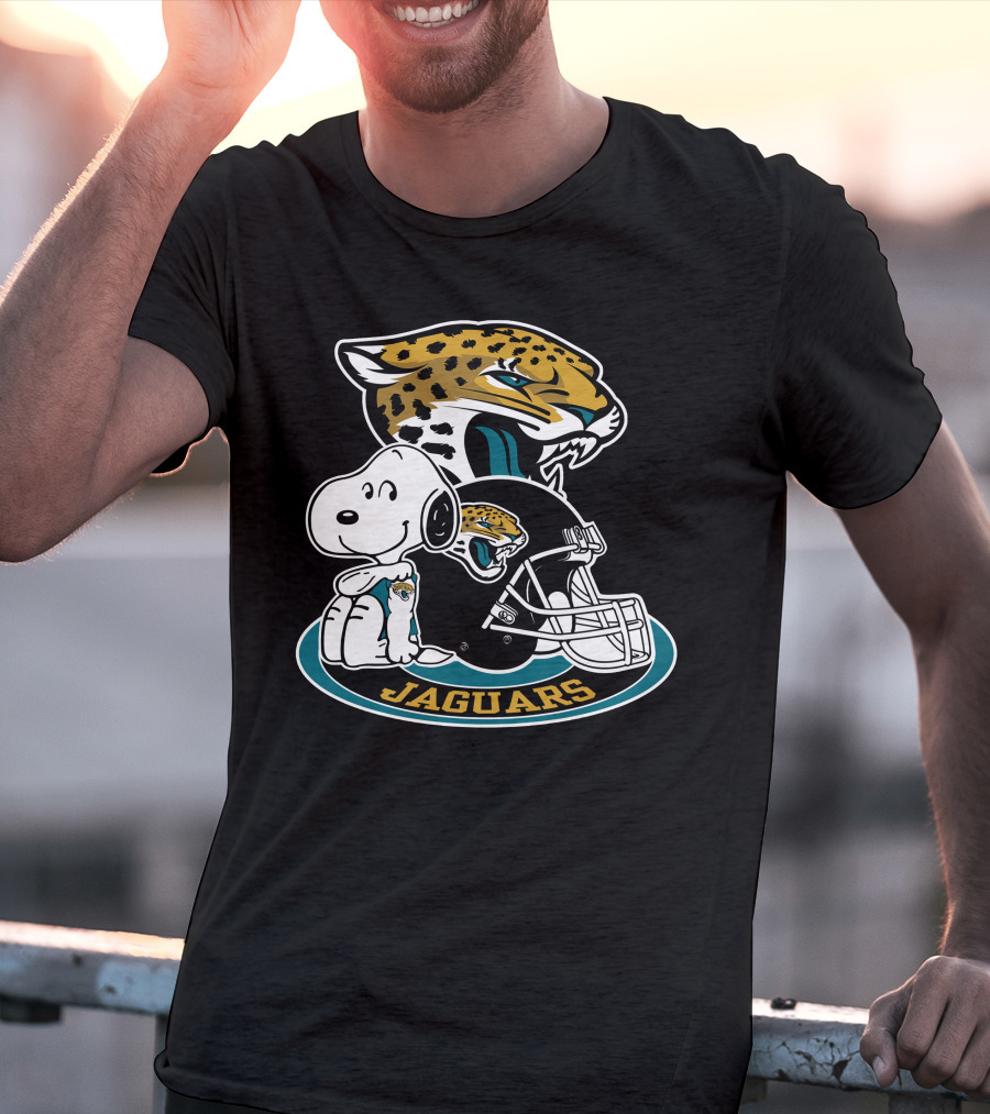 Jacksonville Jaguars Snoopy Helmet T-Shirt