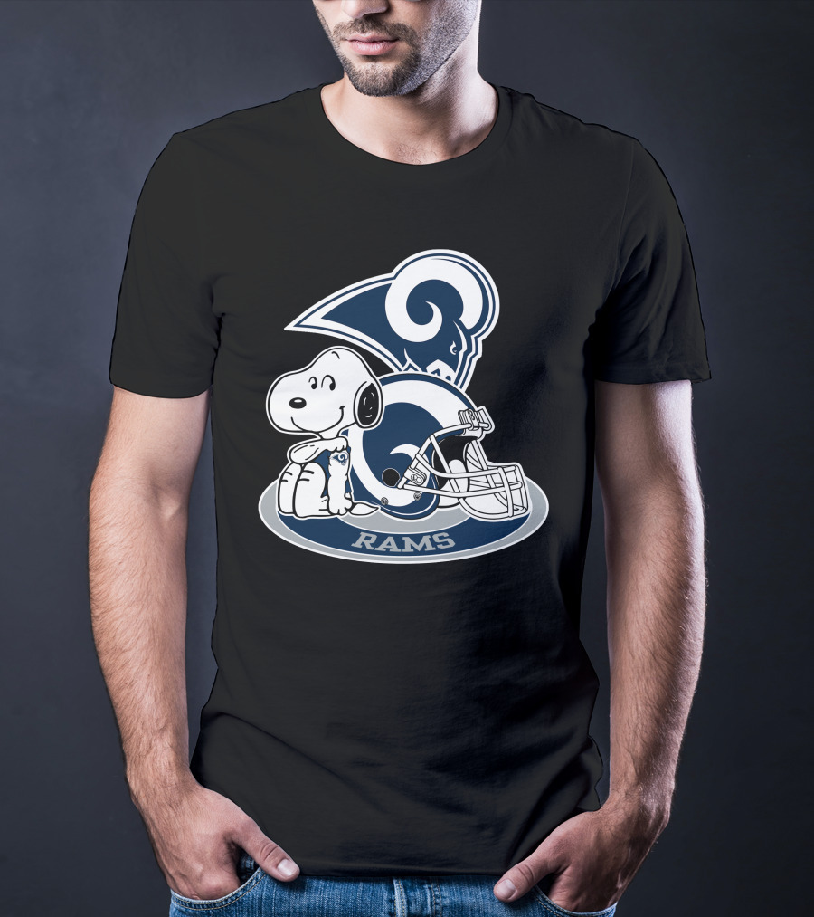 Los Angeles Rams Snoopy Football Helmet T-Shirt