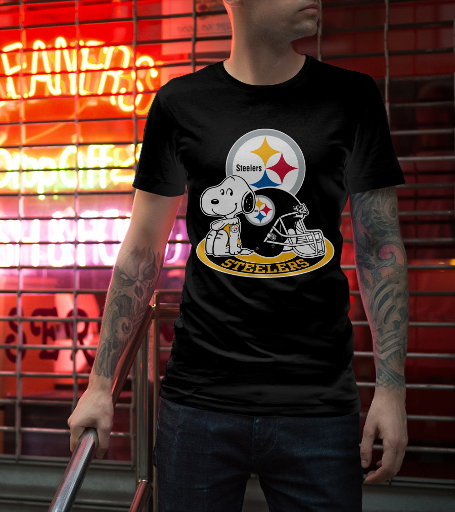 Steelers Snoopy Pittsburgh Helmet Nfl Peanuts Football Combination T-Shirt