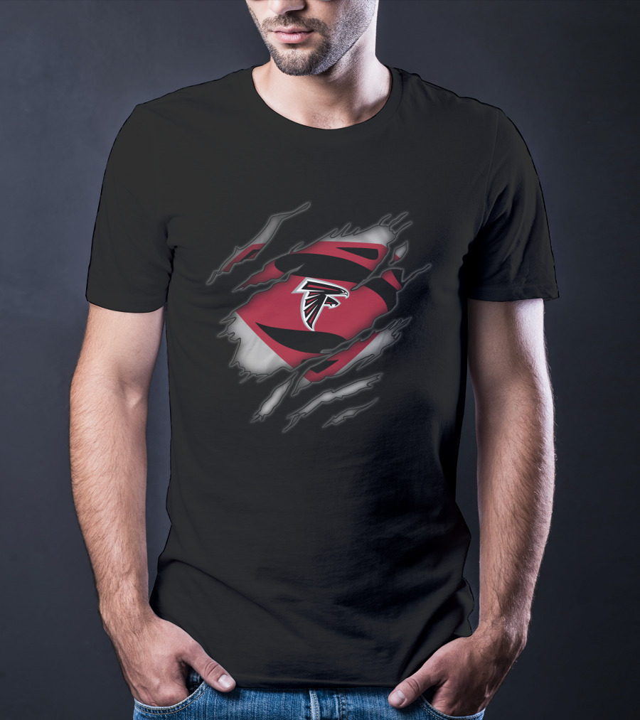 Atlanta Falcons Logo Superman Rip T-Shirt
