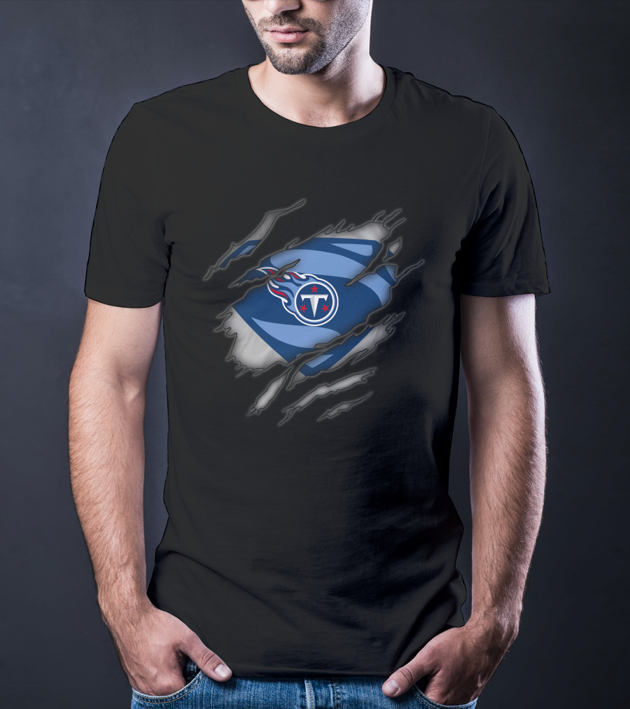 Tennessee Titans Logo Torn Superman Style T-Shirt