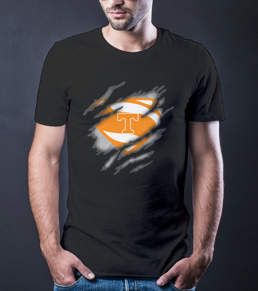 Tennessee Volunteers Iconic T Logo Superhero Rip T-Shirt