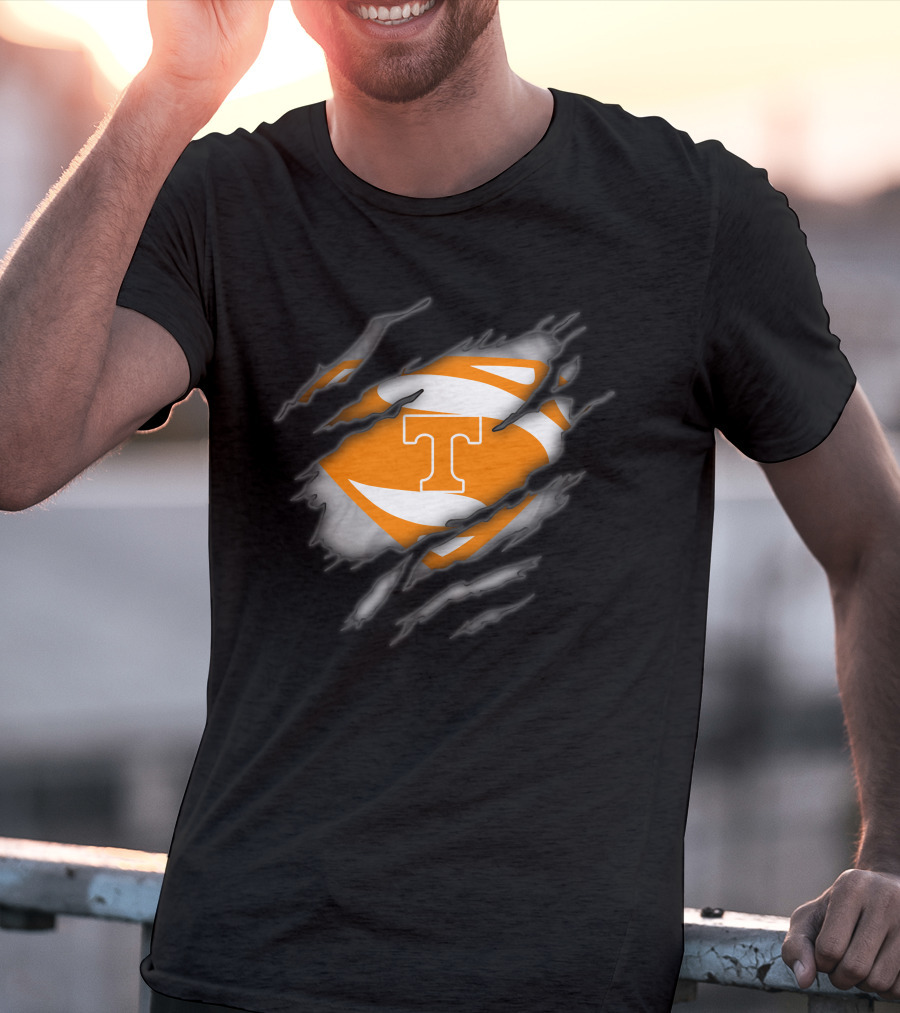 Tennessee Volunteers Iconic T Logo Superhero Rip T-Shirt