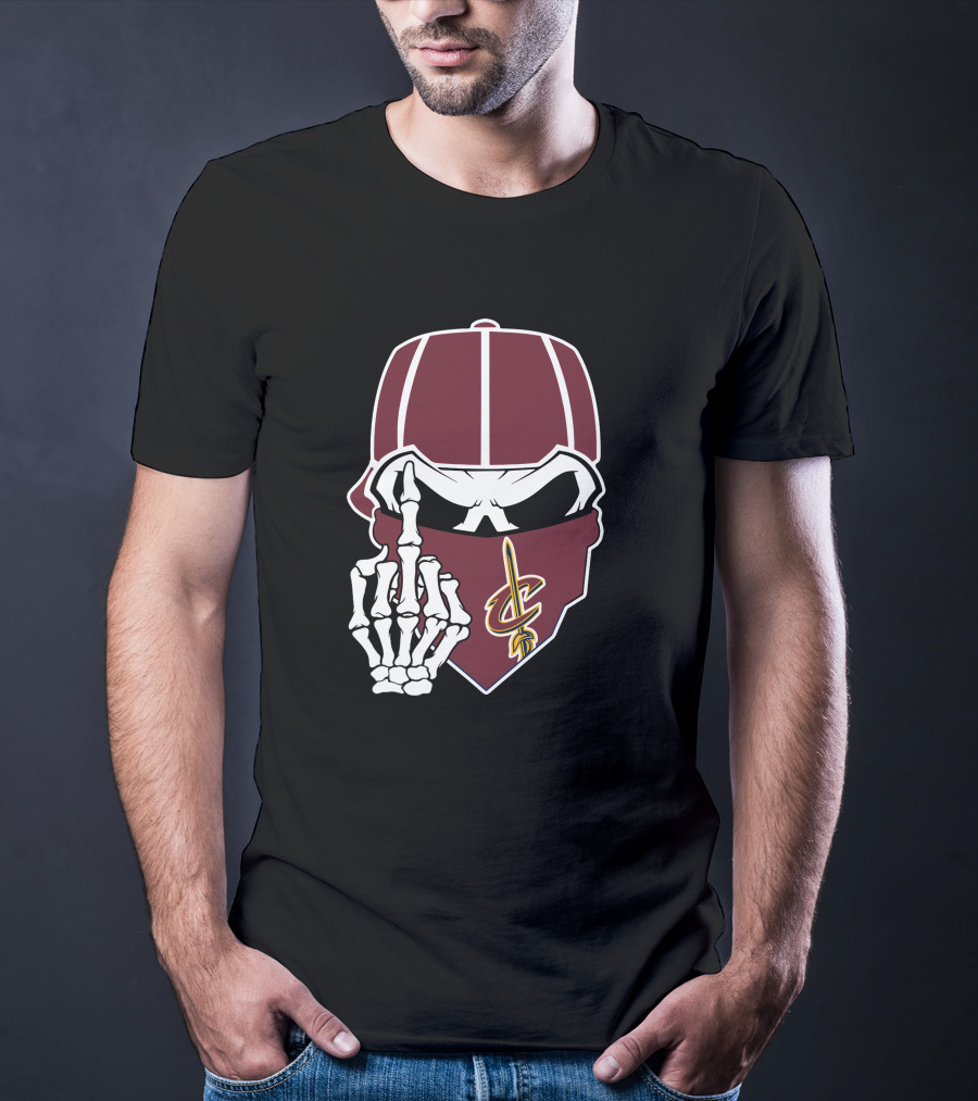 Cleveland Cavaliers Skull Cap Hand Gesture T-Shirt