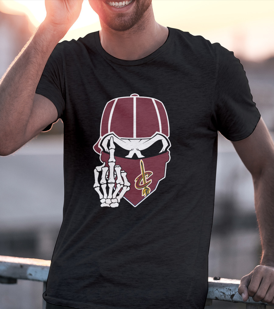 Cleveland Cavaliers Skull Cap Hand Gesture T-Shirt