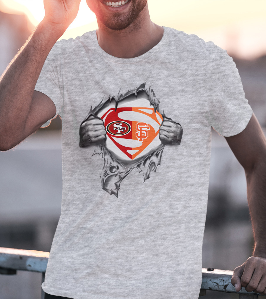 49ers Sf Giants Superman Logo Fusion T-Shirt