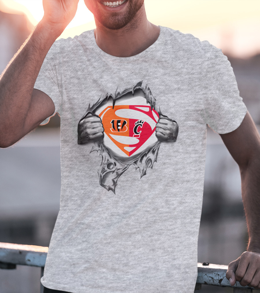 Bengals Cincinnati Bearcats Superman Logo Mashup T-Shirt