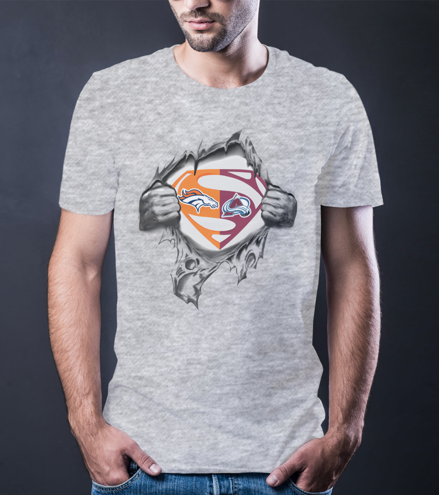 Broncos Colorado Avalanche Superman Logo Mashup T-Shirt