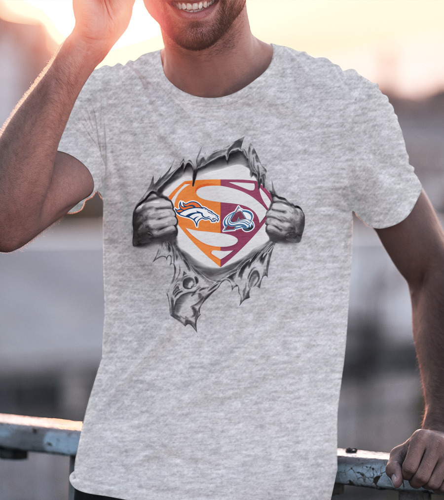 Broncos Colorado Avalanche Superman Logo Mashup T-Shirt