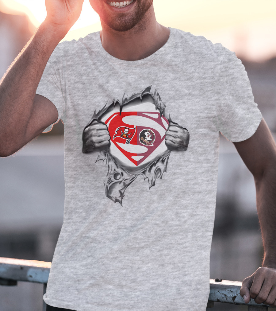 Buccaneers Florida State Seminoles Superman Logo Mashup T-Shirt