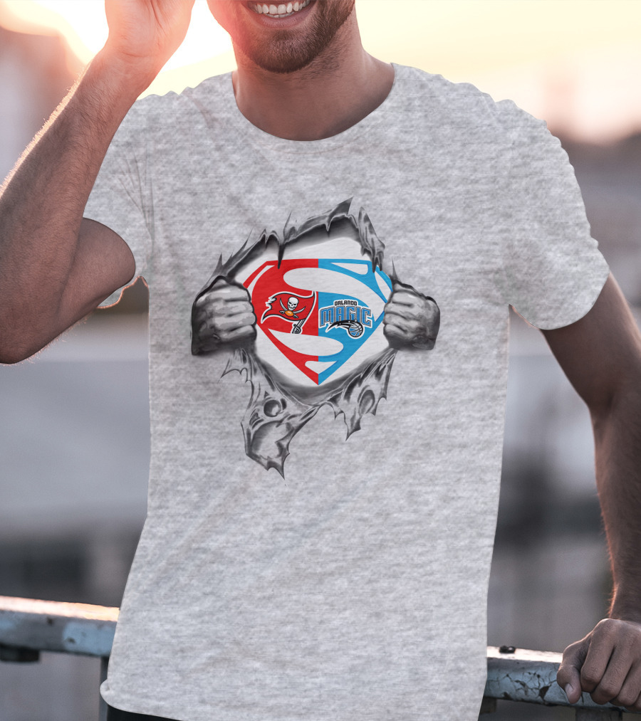 Buccaneers Orlando Magic Superman Tear Symbol T-Shirt
