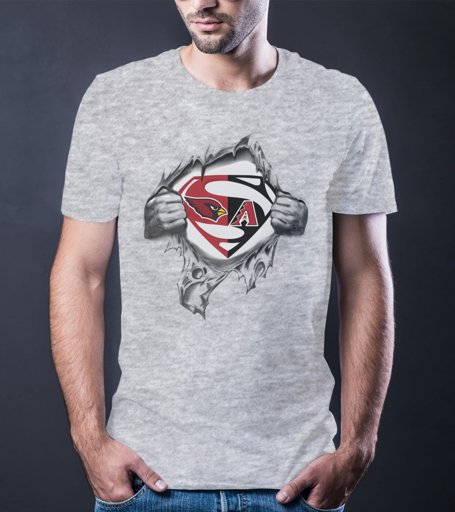 Arizona Cardinals Diamondbacks Superman Logo Mashup T-Shirt