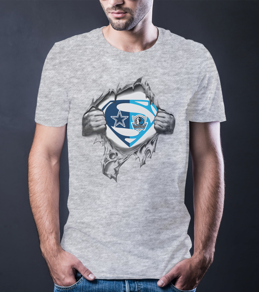 Cowboys Dallas Mavericks Superman Logo Crossover T-Shirt