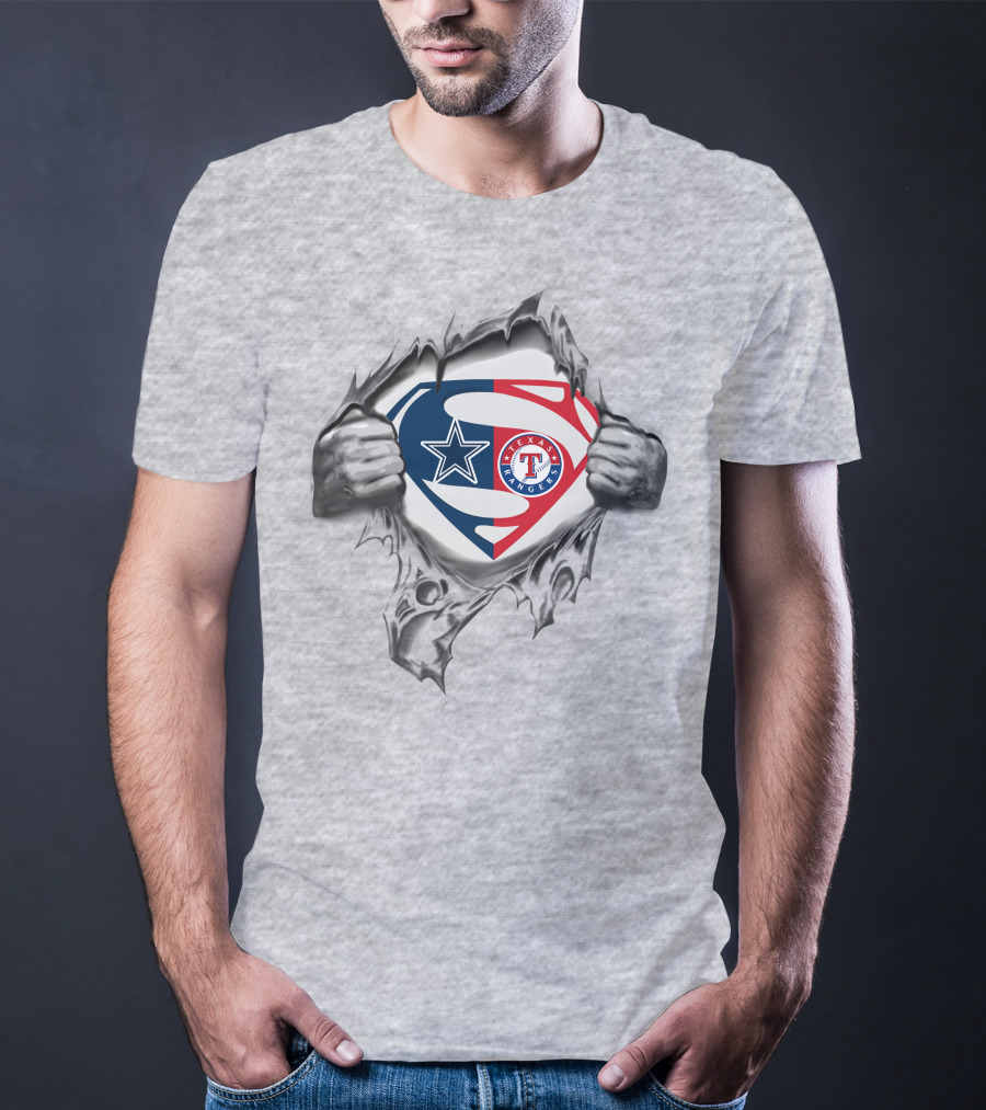 Cowboys Texas Rangers Superman Logo Fusion T-Shirt