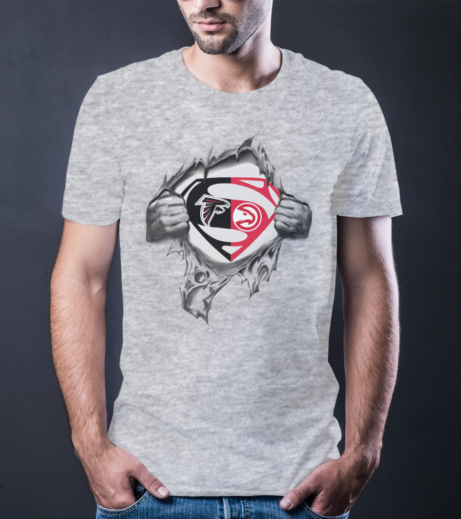 Atlanta Falcons Hawks Superman Logo Mashup T-Shirt