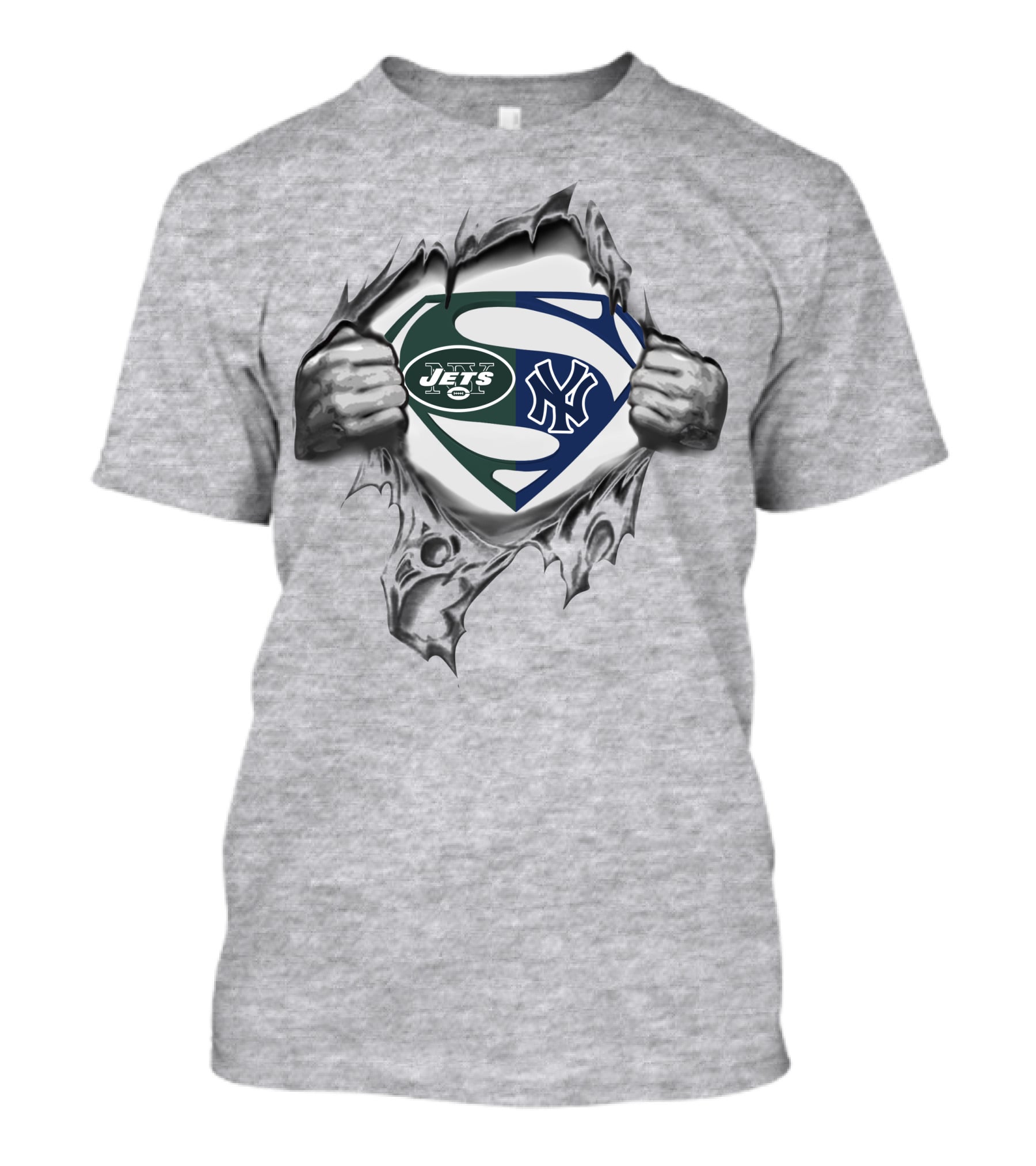 Jets New York Yankees Superman Logo Mashup T-Shirt