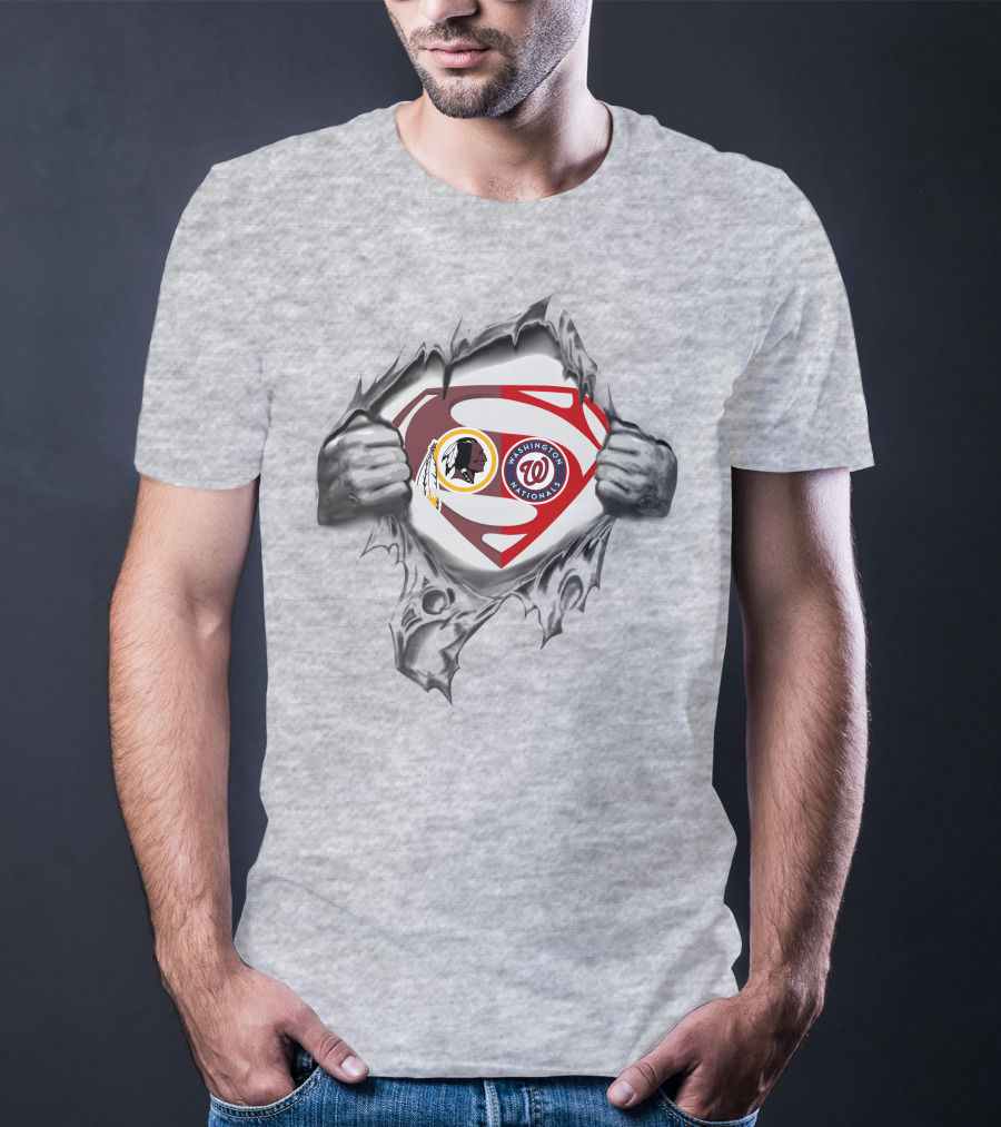 Washington Redskins Nationals Superman Logo Fusion T-Shirt