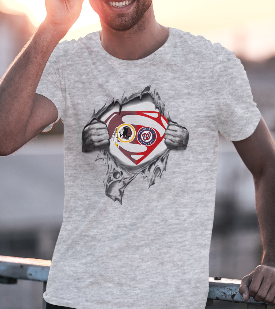 Washington Redskins Nationals Superman Logo Fusion T-Shirt