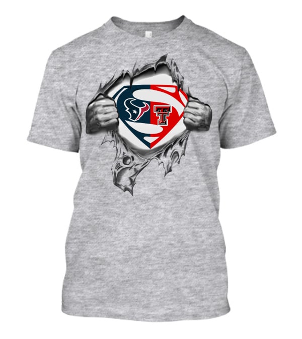 Texans Texas Tech Red Raiders Superman Logo Fusion T-Shirt