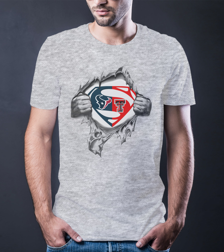 Texans Texas Tech Red Raiders Superman Logo Fusion T-Shirt