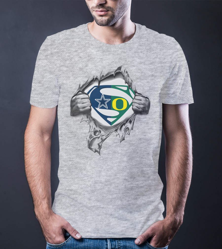Cowboys Oregon Ducks Superman Logo Mashup T-Shirt