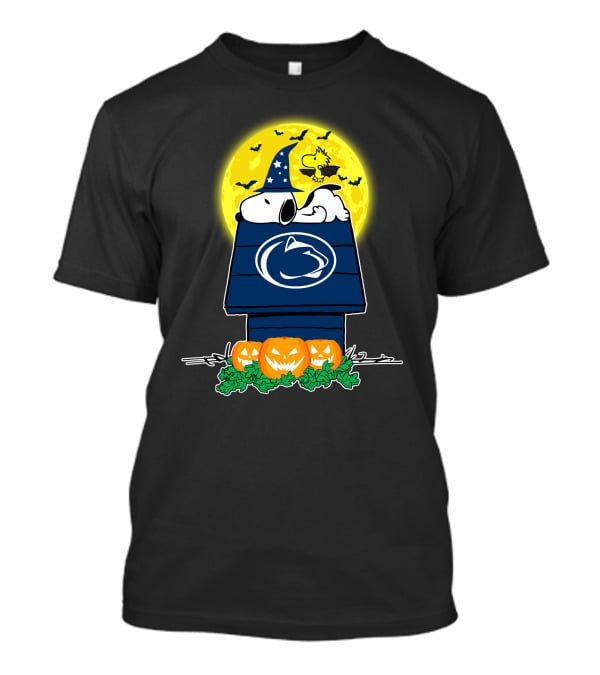 Penn State Nittany Lions Snoopy Halloween Moon Pumpkins Woodstock T-Shirt