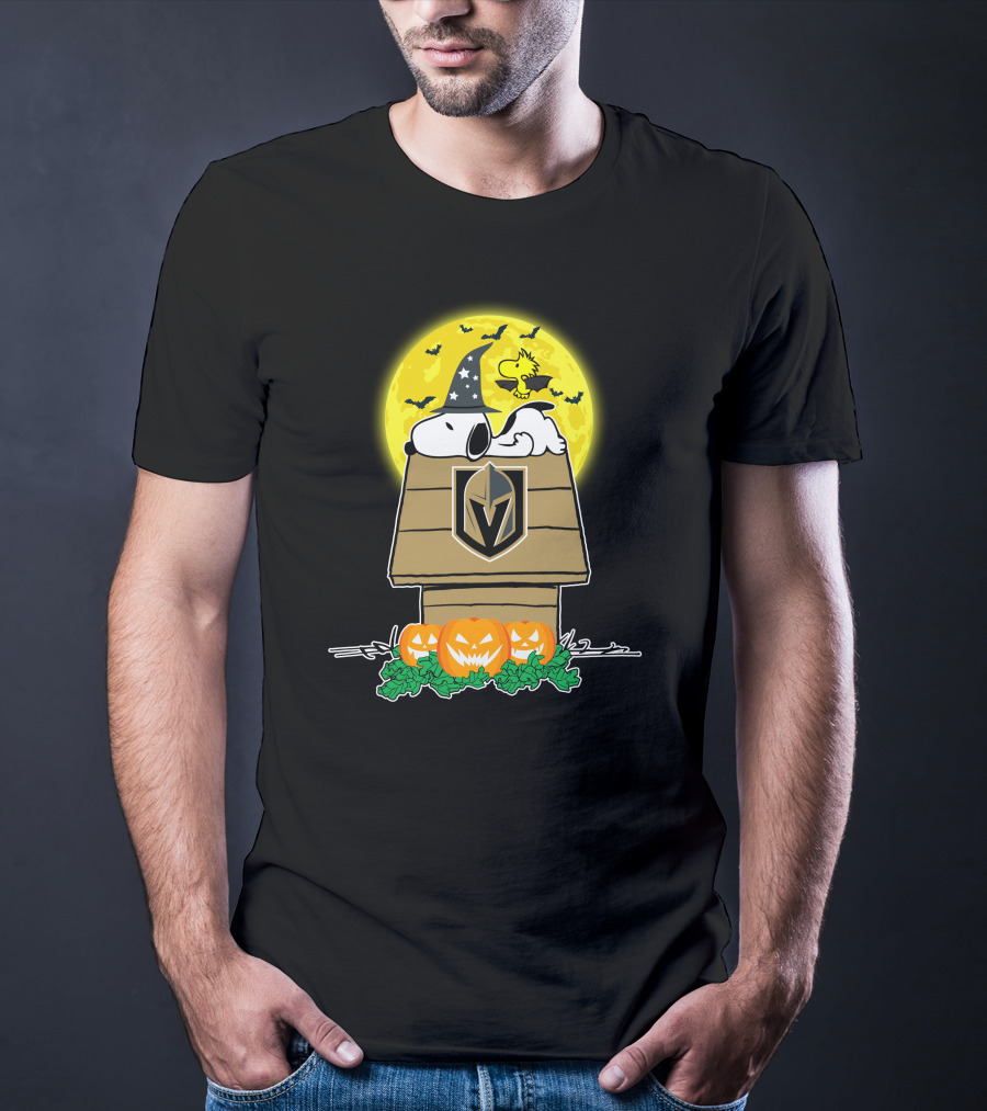 Vegas Golden Knights Halloween Snoopy And Woodstock Pumpkin House T-Shirt