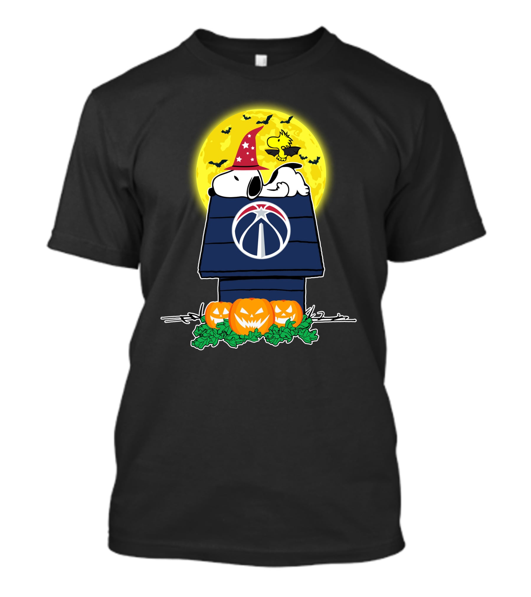 Washington Wizards Snoopy Halloween Woodstock Wizards Moon Pumpkins T-Shirt