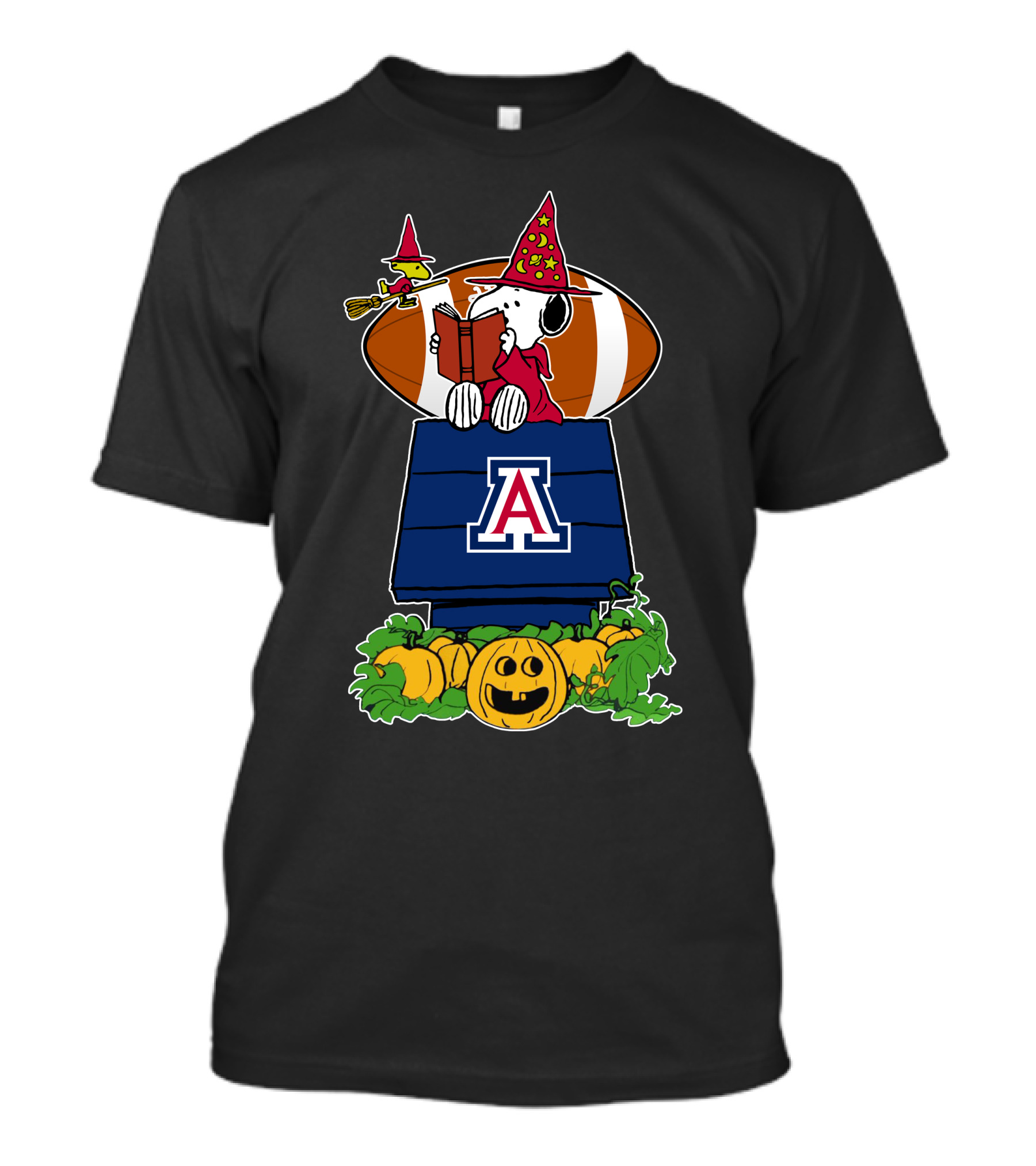 Arizona Wildcats Snoopy Halloween Football Pumpkin Scene T-Shirt