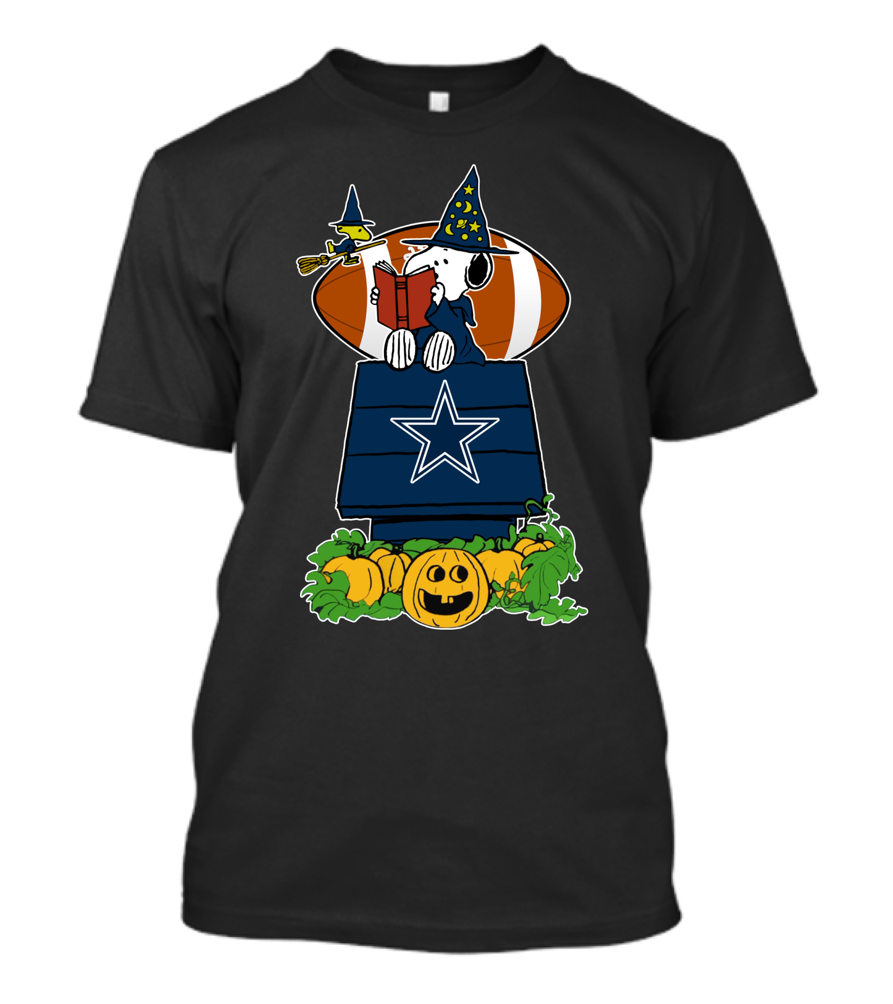 Dallas Cowboys Snoopy Halloween Pumpkin Peanuts Football T-Shirt